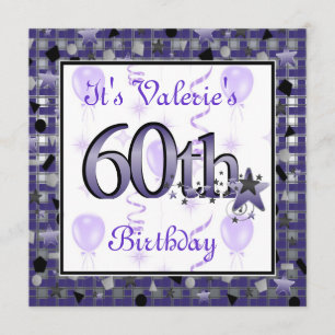 Happy 60th Birthday Party InvitationPERSONALIZED Kaart