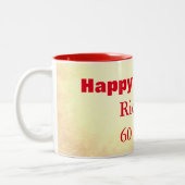 Happy 60th Birthday - persoonlijk Tweekleurige Koffiemok (Links)