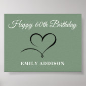 Happy 60th Birthday Poster with Custom Text Option (Voorkant)