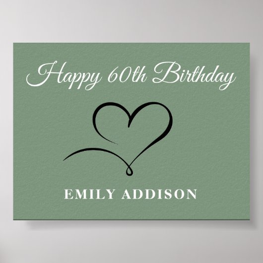 Happy 60th Birthday Poster with Custom Text Option (Voorkant)