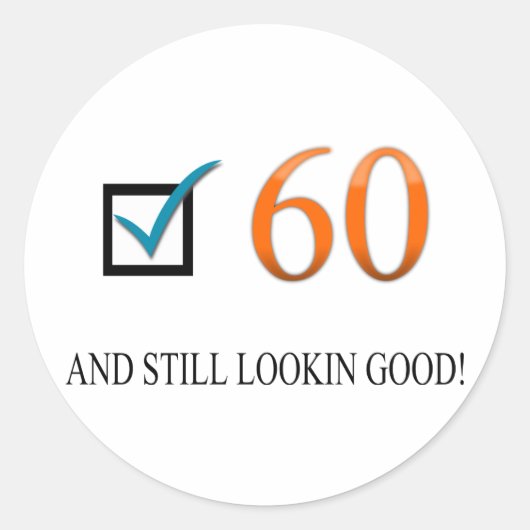 Happy 60th Birthday Ronde Sticker (Voorkant)