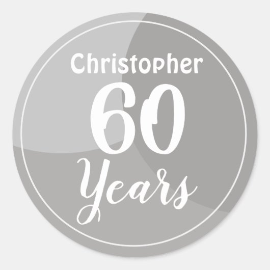 Happy 60th Birthday Ronde Sticker (Voorkant)