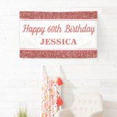 Happy 60th Birthday Roos Gold Glitter Spandoek (Insitu)