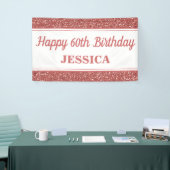 Happy 60th Birthday Roos Gold Glitter Spandoek (Beurs)