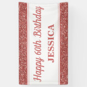 Happy 60th Birthday Roos Gold Glitter Spandoek (Verticaal)