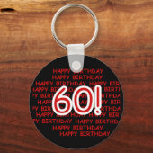 Happy 60th Birthday Sleutelhanger (Voorkant)