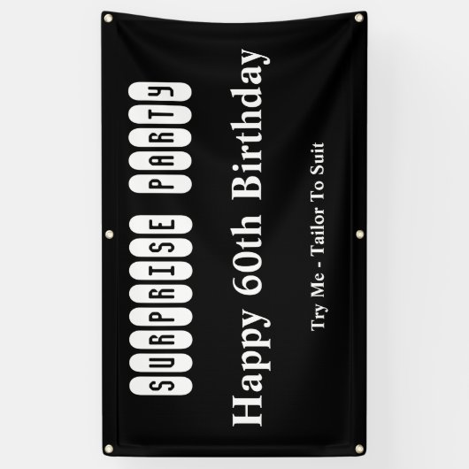 Happy 60th Birthday Surprise Party Spandoek (Verticaal)