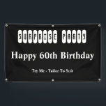 Happy 60th Birthday Surprise Party Spandoek<br><div class="desc">60e verjaardag van de bruidsfeest. Personaliseer (zoals gezien) of (tweak om aan te passen) Bespaar tot 50% korting wanneer u Debra's eenvoudige creëer banner sjablonen gebruikt om haar levenslange reddingmissie te ondersteunen. Ondersteund door de belofte van de Z-winkel. Als je er niet helemaal weg van bent dan nemen we het...</div>