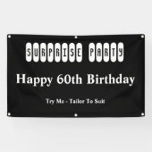Happy 60th Birthday Surprise Party Spandoek (Horizontaal)