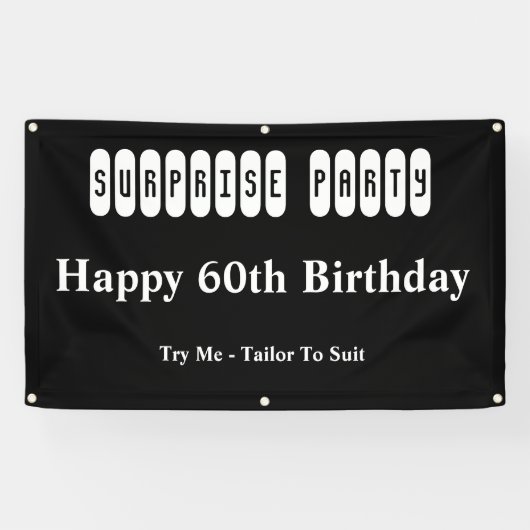 Happy 60th Birthday Surprise Party Spandoek (Horizontaal)