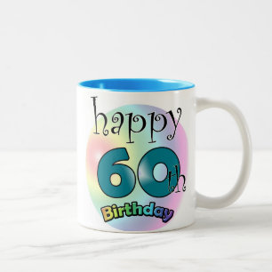 Happy 60th Birthday Tweekleurige Koffiemok