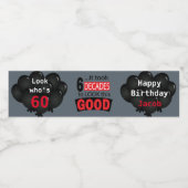 Happy 60th Birthday Waterfles Etiket (Enkel label)