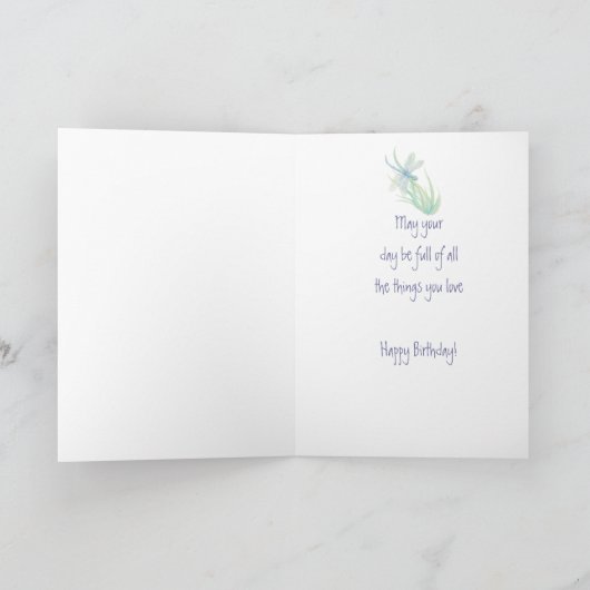 Happy 60th Birthday Waterverf Dragonfly Natuur Kaart (Binnen)