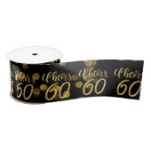 Happy 60th Birthday white gold thema cheer 60 Satijnen Lint (Spoel)
