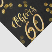 Happy 60th Birthday Zwart en Goud thema Tissuepapier (Detail)