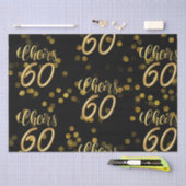 Happy 60th Birthday Zwart en Goud thema Tissuepapier (Craft)
