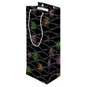 Happy 60th Jubileum Fireworks Wine Gift Bag Wijn Cadeautas (Achterkant Gekanteld)