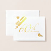 Happy 60th Jubileum Mod Birds Folie Kaarten (Voorkant met envelop)