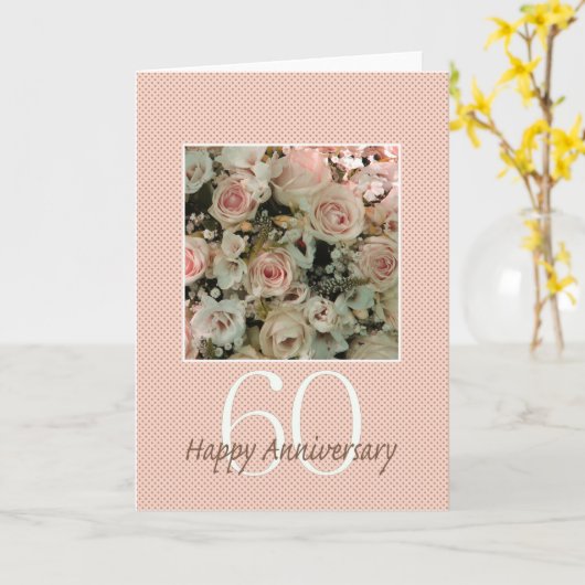 Happy 60th Jubileum rozen Kaart (Gele Bloem)