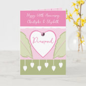 Happy 60th Jubileum voegt roze groene namen toe Kaart (Gele Bloem)