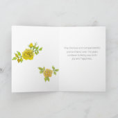 Happy 60th Jubileum Yellow Roses Aangepaste naam Kaart (Binnen)