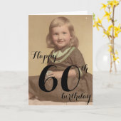 Happy 60th Photo Birthday Kaart (Gele Bloem)