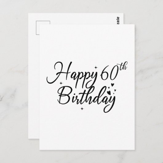 Happy 60th Verjaardag Cake Topper 60 Jaar Oud Verj Briefkaart (Voorkant / Achterkant)