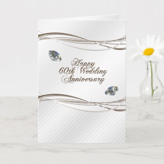 Happy 60th Wedding Jubileum Card Kaart (Kleine Plant)