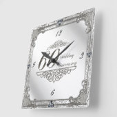 Happy 60th Wedding Jubileum Clock Vierkante Klok (Hoek)