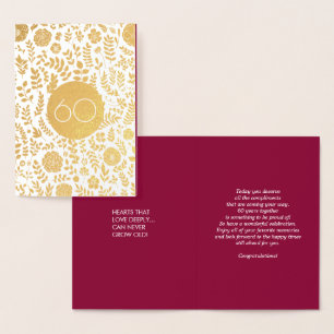Happy 60th Wedding Jubileum Luxury Folie Kaarten
