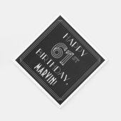 HAPPY 61ST BIRTHDAY; Art Deco Style; aangepaste na Servet (Hoek)