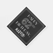 HAPPY 62ND BIRTHDAY; Art Deco Style; aangepaste na Servet (Hoek)