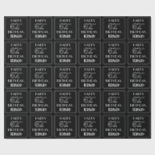 HAPPY 62ND BIRTHDAY; Art Deco Style met aangepaste Cadeaupapier