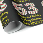Happy 63rd Birthday & Merry Kerstmis, aangepaste n Cadeaupapier (Rol Hoek)