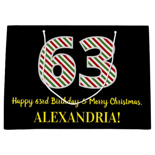 Happy 63rd Birthday & Merry Kerstmis, aangepaste n Groot Cadeauzakje (Voorkant)