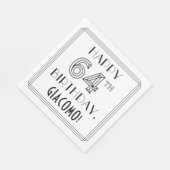 HAPPY 64TH BIRTHDAY; Art Deco Style; aangepaste na Servet (Hoek)