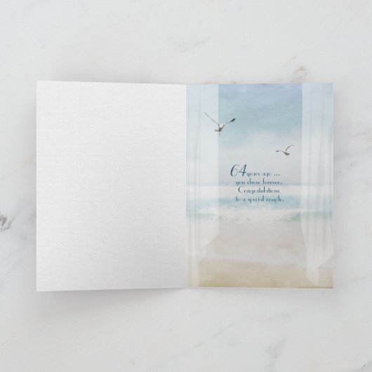 Happy 64th Jubileum open strand window Kaart (Binnen)