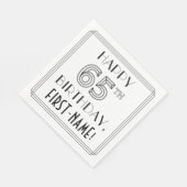 HAPPY 65TH BIRTHDAY; Art Deco Style; aangepaste na Servet (Hoek)