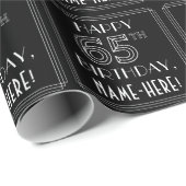 HAPPY 65TH BIRTHDAY; Art Deco Style met aangepaste Cadeaupapier (Rol Hoek)