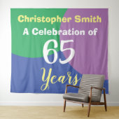 Happy 65th Birthday Celebration Tapestry Wandkleed (In Situ (horizontaal))