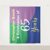Happy 65th Birthday Celebration Tapestry Wandkleed (Voorkant)