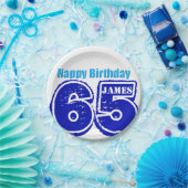 Happy 65th Birthday - gepersonaliseerd papieren Bo Papieren Bordje (Feest)