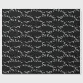 Happy 65th Birthday in zwart Cadeaupapier (Vlak)