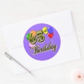 Happy 65th Birthday Merchandise Ronde Sticker (Envelop)