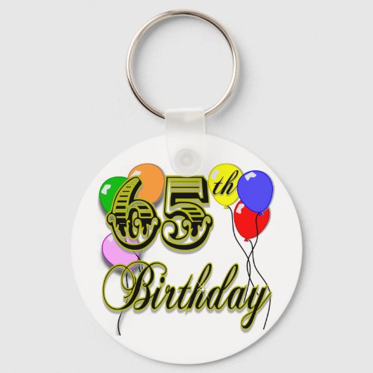 Happy 65th Birthday Merchandise Sleutelhanger (Voorkant)