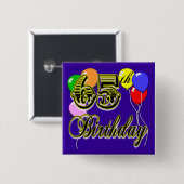 Happy 65th Birthday Merchandise Vierkante Button 5,1 Cm (Voorkant /achterkant)