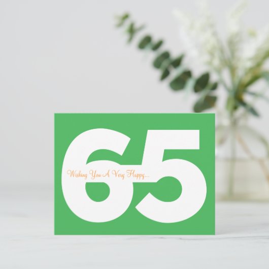 Happy 65th Birthday Milestone Briefkaarten - in he (Staand voorkant)