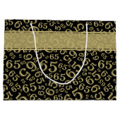 Happy 65th Birthday Number Pattern Black en Gold Groot Cadeauzakje (Achterkant)