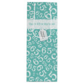 Happy 65th Birthday Number Pattern Blauwgroen en W Wijn Cadeautas (Voorkant)