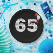 Happy 65th Birthday op zwart papier Bord (Feest)